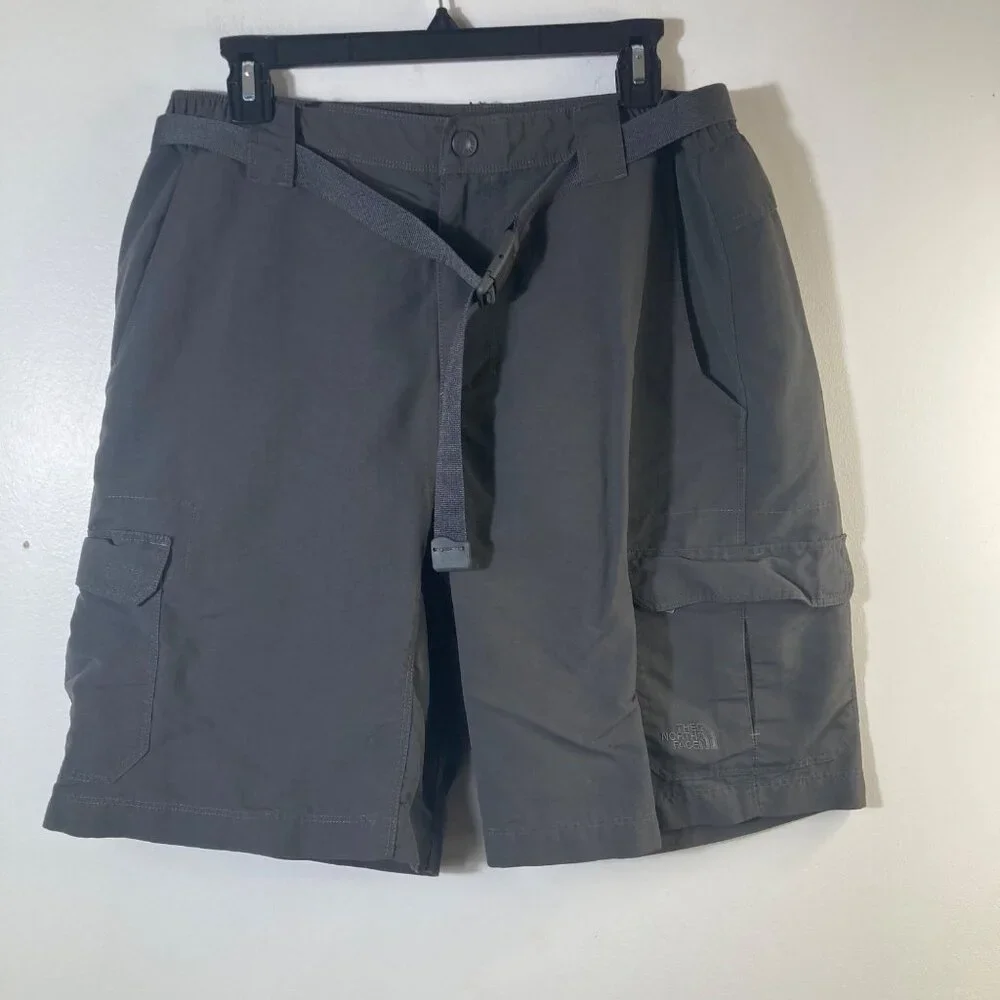 Mens The‎ North Face Belted Nylon Cargo Shorts Gray M
